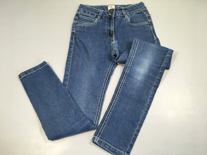 Jean skinny bleu taille élastique, moins cher chez Petit Kiwi