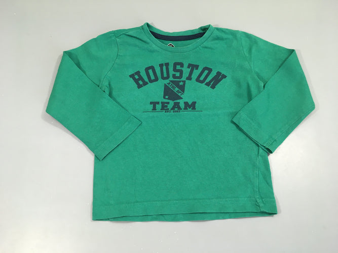T-shirt m.l vert Houston, moins cher chez Petit Kiwi