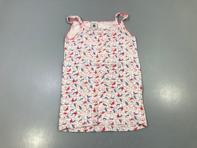 Chemisette s.m écru, oiseaux multicolores, moins cher chez Petit Kiwi