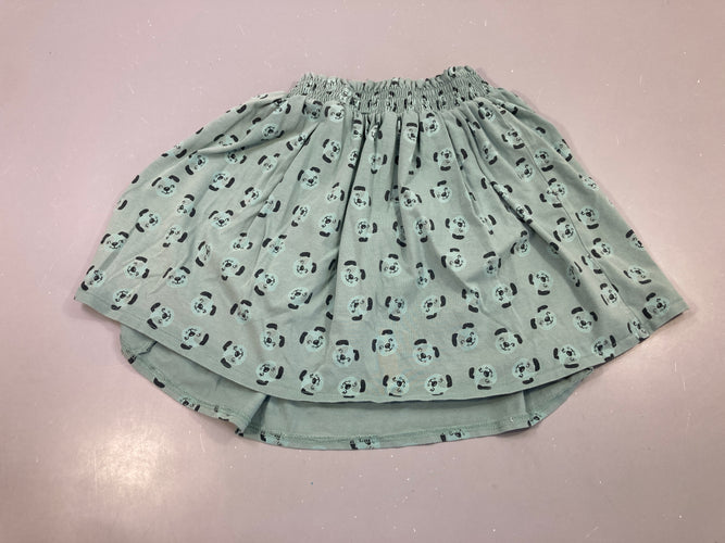 Jupe jersey vert menthe, imprimé pandas, moins cher chez Petit Kiwi