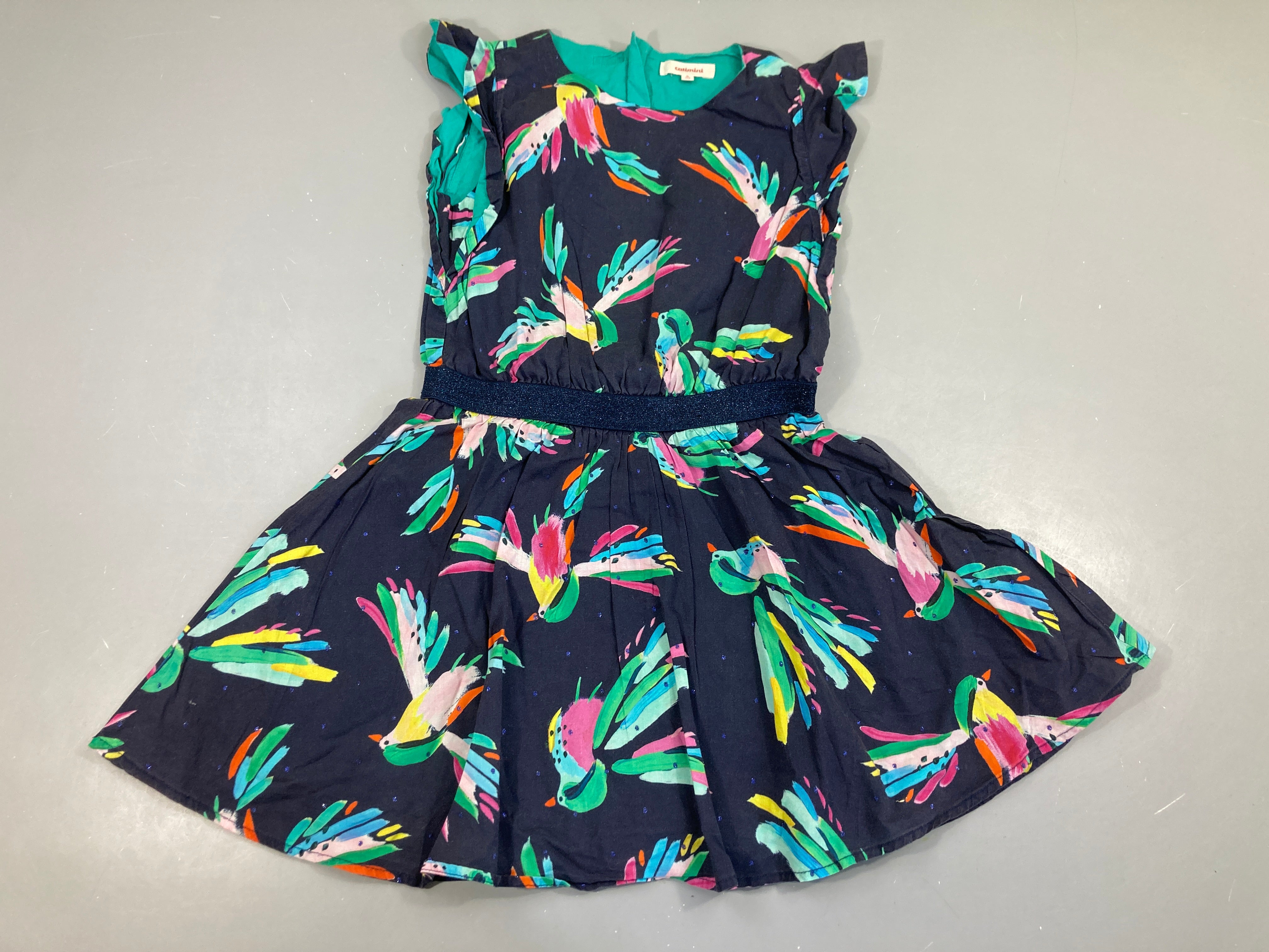 Robe s.m coton bleu foncé oiseaux