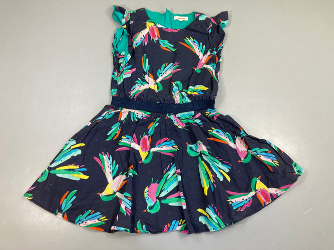 Robe s.m coton bleu foncé oiseaux, moins cher chez Petit Kiwi