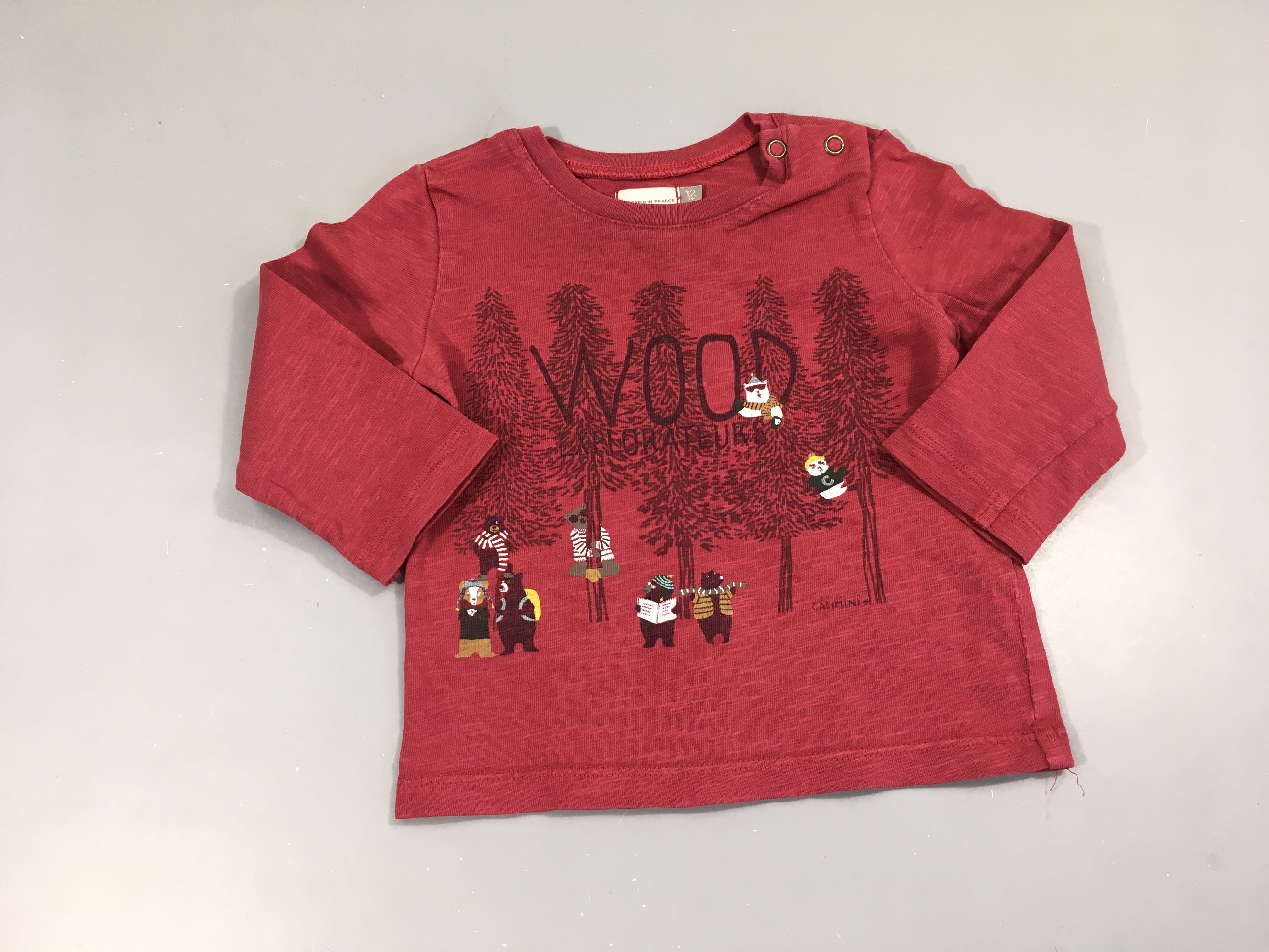 T-shirt m.l mailles rouge flammé