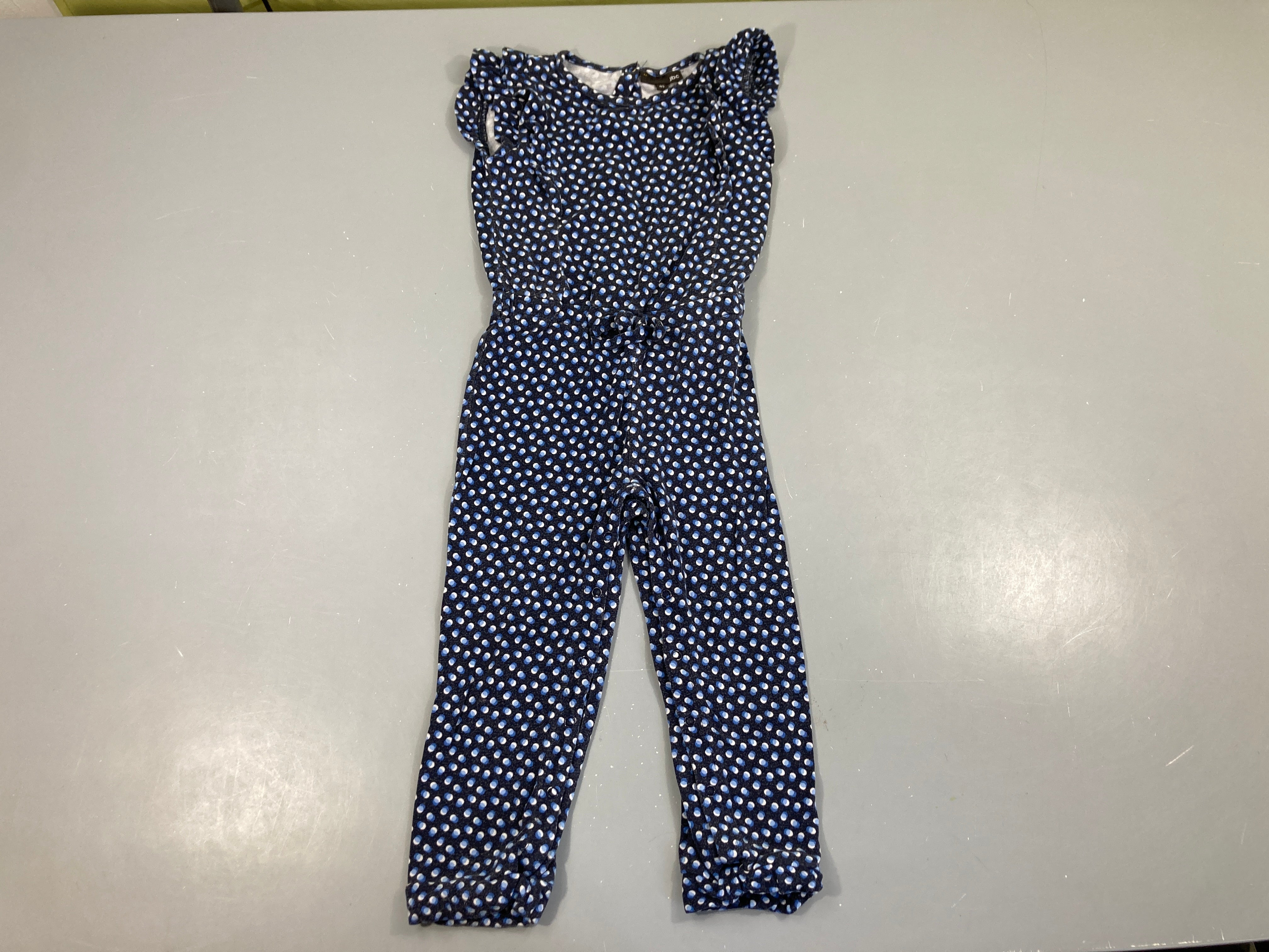 Combinaison s.m jersey bleu foncé pois