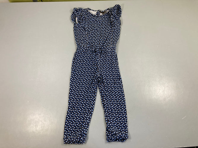 Combinaison s.m jersey bleu foncé pois, moins cher chez Petit Kiwi