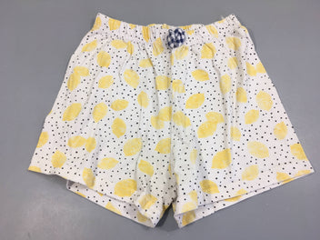 Short blanc motifs citrons Coton