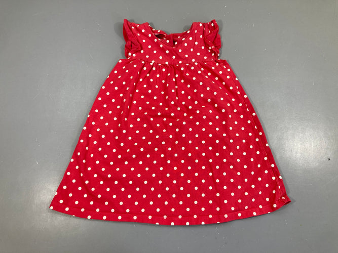 Robe s.m rouge pois blancs, moins cher chez Petit Kiwi