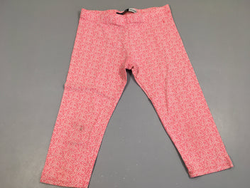 Legging 3/4 rose et blanc  coton/élasthane