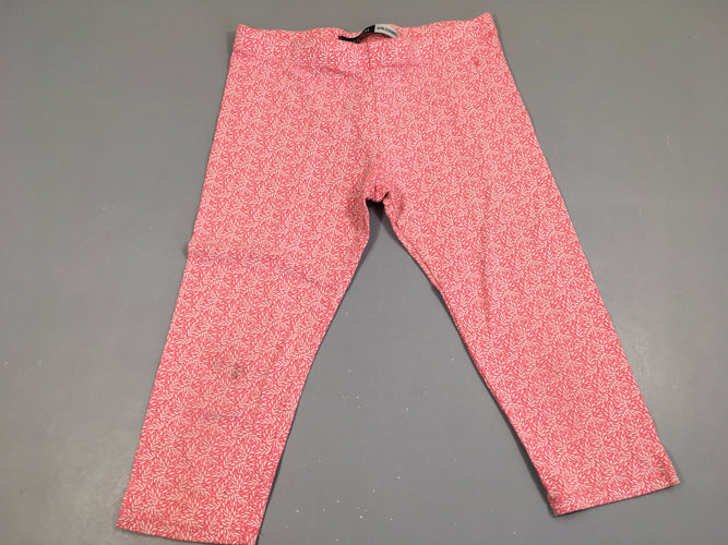 Legging 3/4 rose et blanc  coton/élasthane, moins cher chez Petit Kiwi