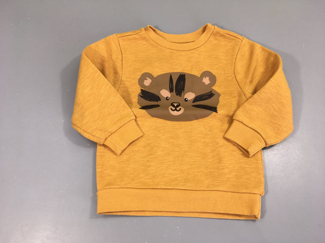Sweat orange flammé animal, moins cher chez Petit Kiwi