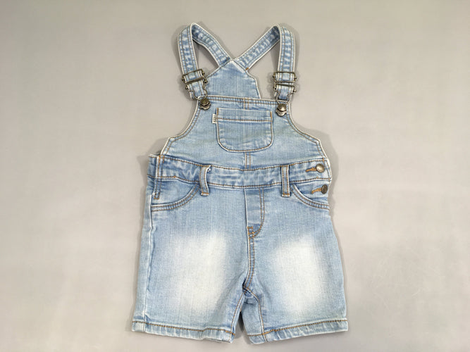Salopette short en jean, moins cher chez Petit Kiwi