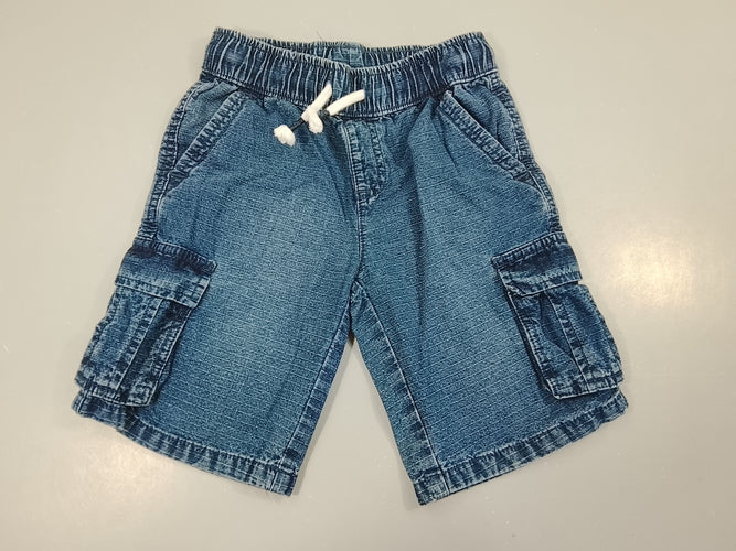 Bermuda denim rayures texturées, poches latéralles, moins cher chez Petit Kiwi