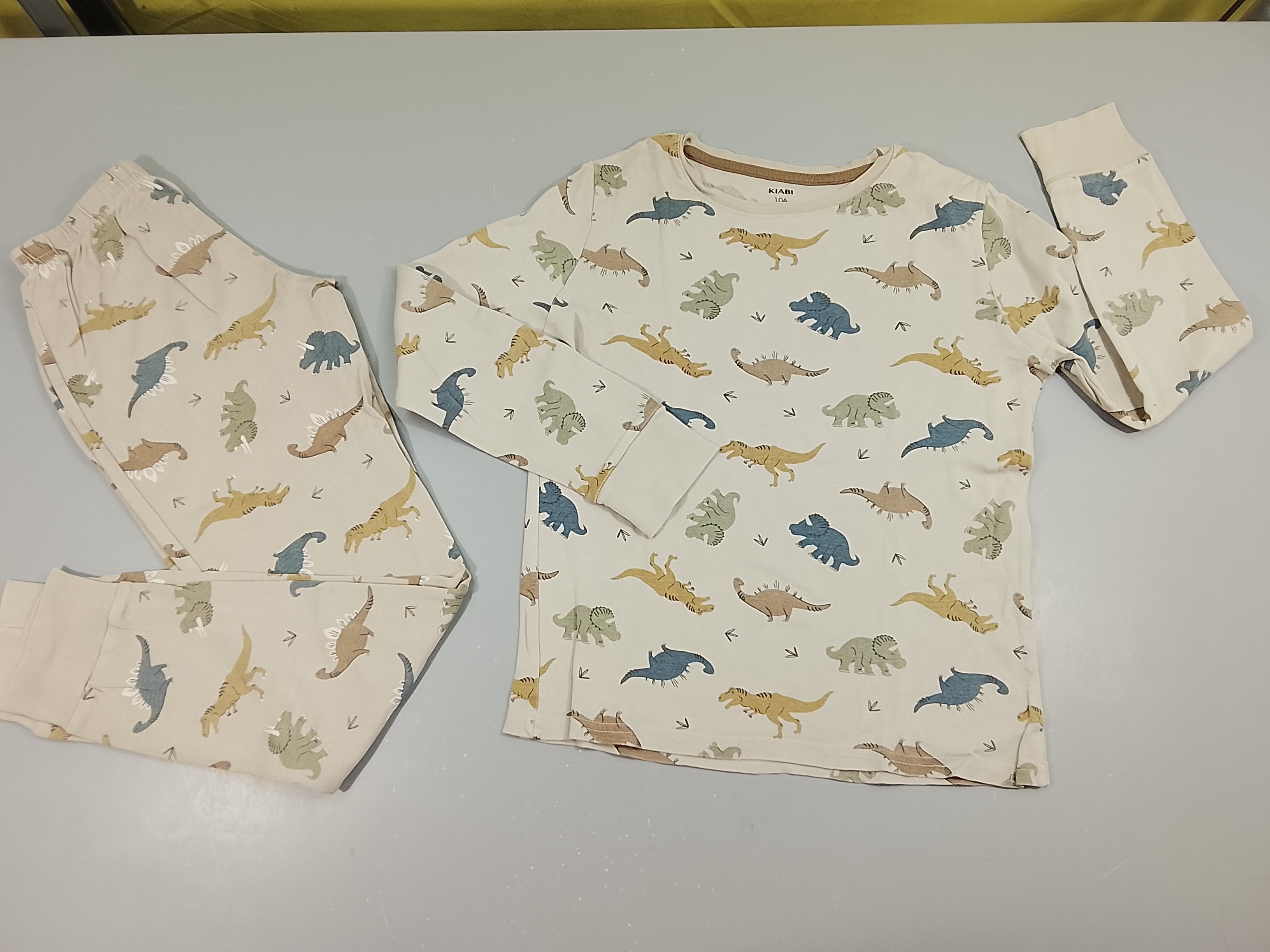 Pyjama 2pcs jersey beige, dinosaures