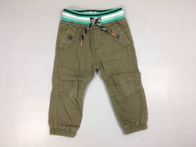 Pantalon kaki taille élastique, moins cher chez Petit Kiwi