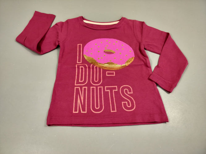 T-shirt m.l rose, donuts en sequins, moins cher chez Petit Kiwi