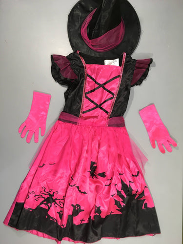 Déguisement Robe m.c noir/rose avec chapeau et gants, Halloween, moins cher chez Petit Kiwi