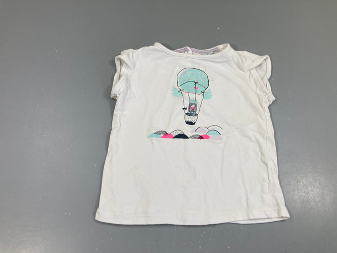 T-shirt m.c blanc Montgolfière, moins cher chez Petit Kiwi