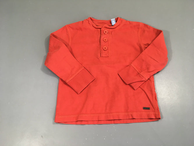 T-shirt m.l rouge clair boutons col, moins cher chez Petit Kiwi