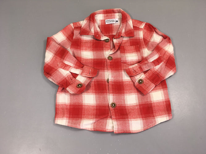 Chemise m.l style flanelle à carreaux rouge-blanc Bumba, moins cher chez Petit Kiwi
