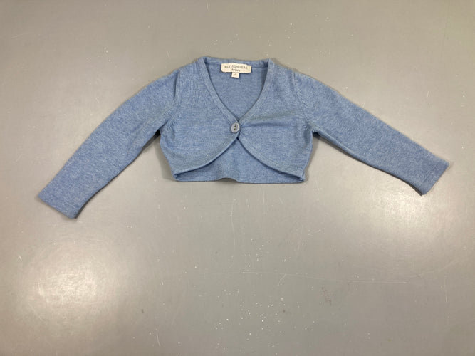 Gilet court bleu, moins cher chez Petit Kiwi