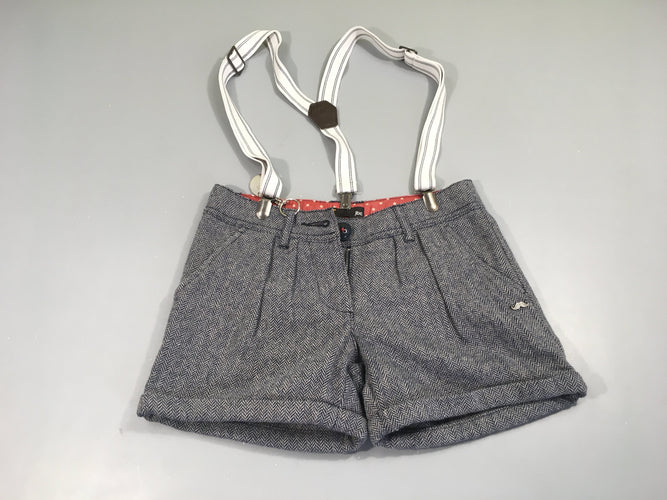 Short tweed à bretelles amovibles, moins cher chez Petit Kiwi