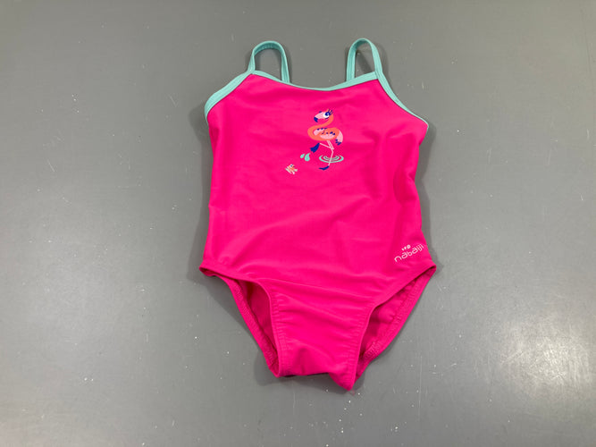 Maillot rose Flament rose Nabaiji, moins cher chez Petit Kiwi
