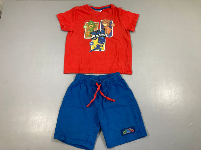 Pyjashort 2pcs jersey rouge-bleuPyjamasks, moins cher chez Petit Kiwi