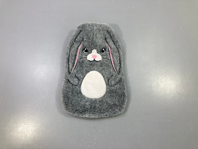 Bouillotte peluche lapin gris, ventre blanc (Action), moins cher chez Petit Kiwi