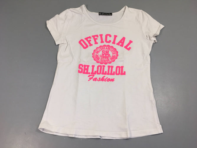 T-shirt m.c blanc Official effet craquelé, moins cher chez Petit Kiwi