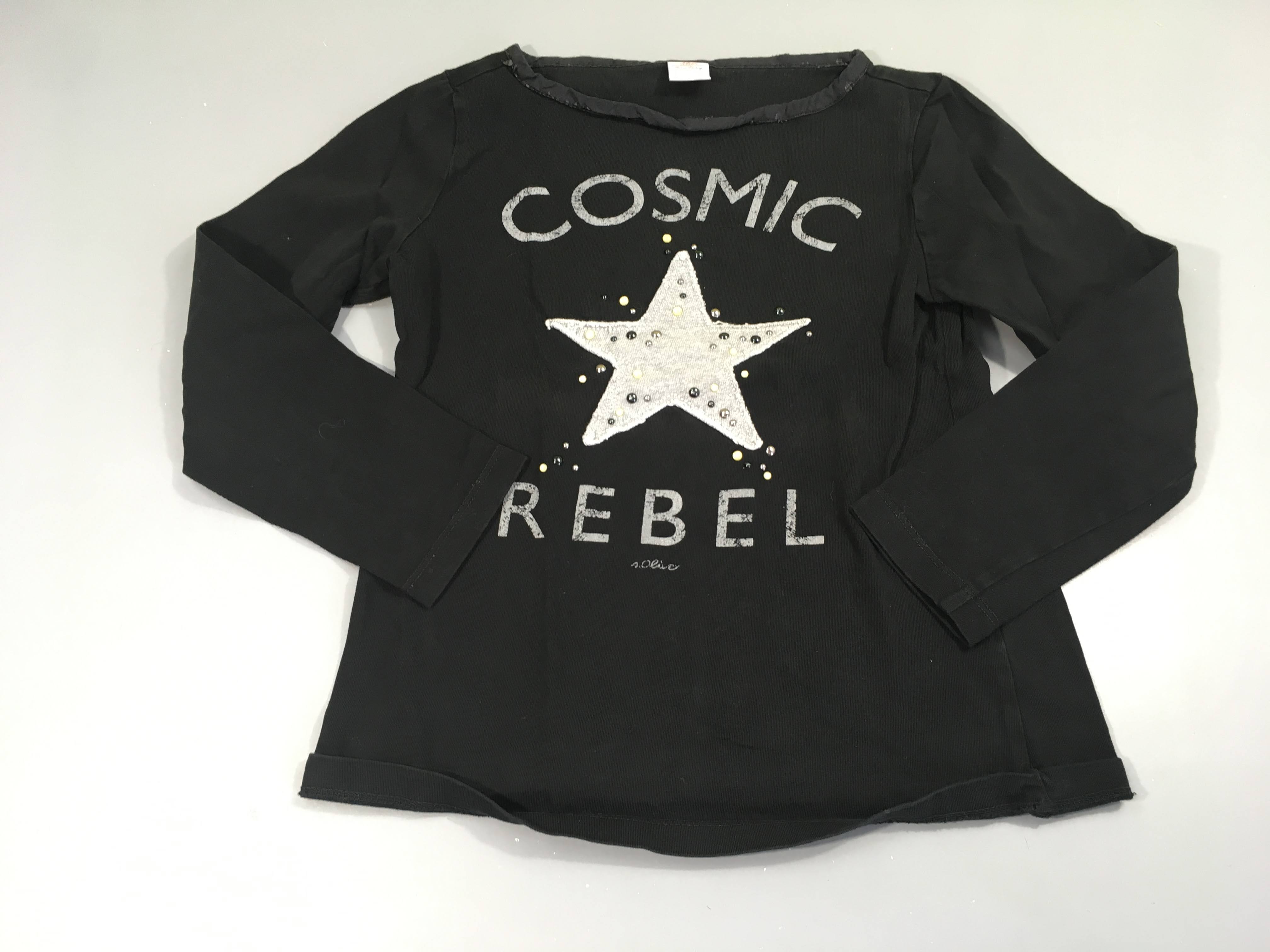 T-shirt m.l noir Cos.mic perles