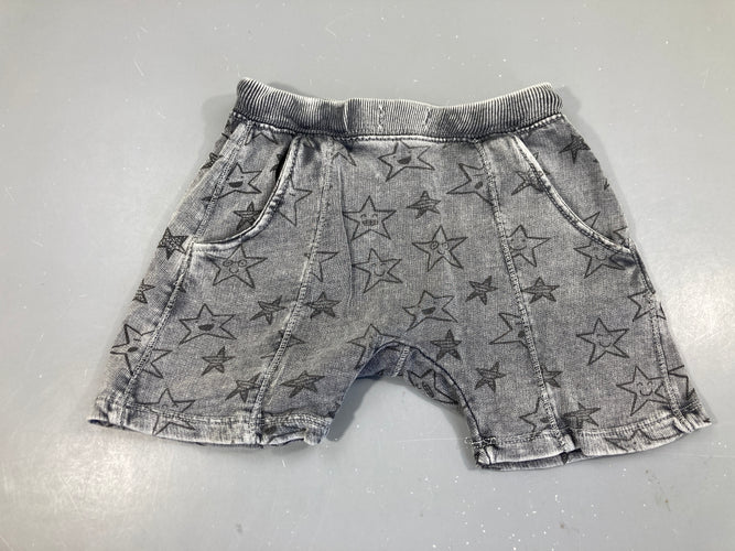 Bermuda molleton gris étoiles, moins cher chez Petit Kiwi