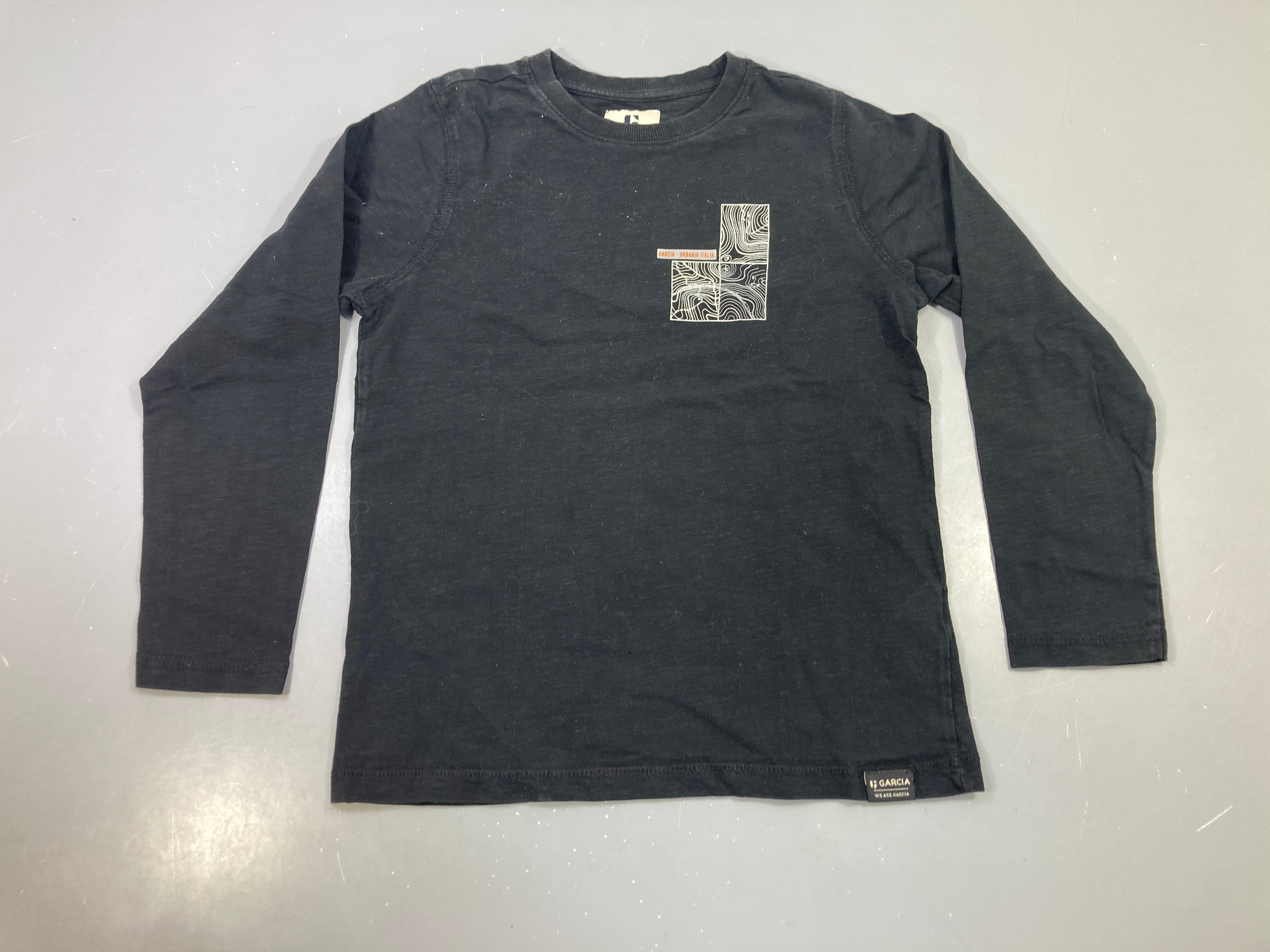 T-shirt m.l noir imprimé carte