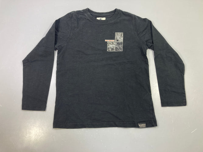 T-shirt m.l noir imprimé carte, moins cher chez Petit Kiwi