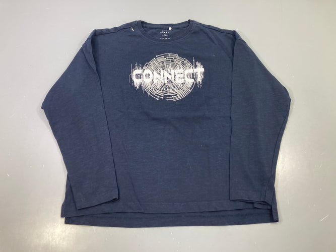 T-shirt m.l bleu marine imprimé "Connect", moins cher chez Petit Kiwi