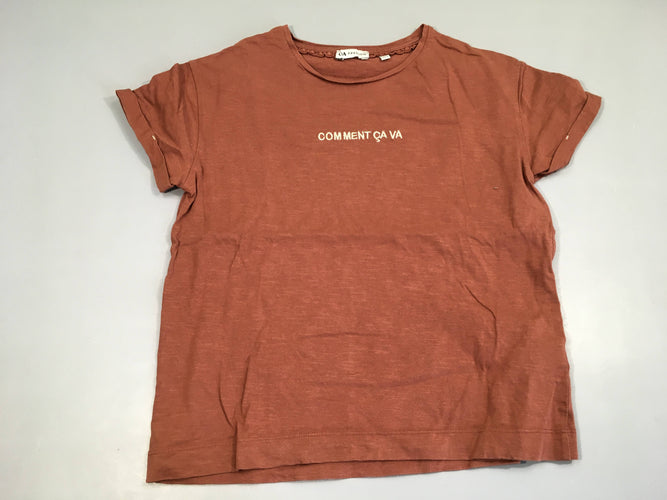 T-Shirt m.c brun  comment ça va coton, moins cher chez Petit Kiwi