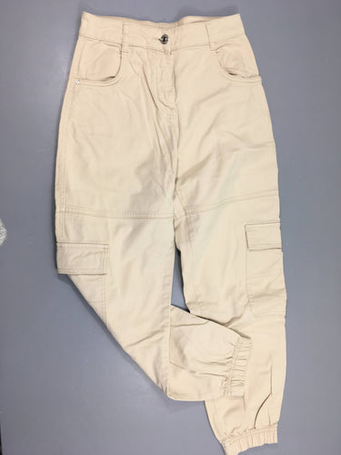 Pantalon jogger toile beige, 36, moins cher chez Petit Kiwi