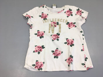 T-Shirt m.c blanc avec roses influencer n°1 coton
