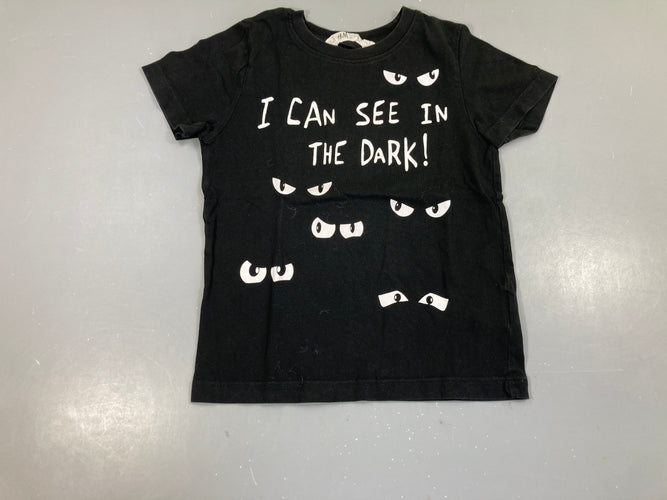 T-shirt m.c noir Yeux, moins cher chez Petit Kiwi