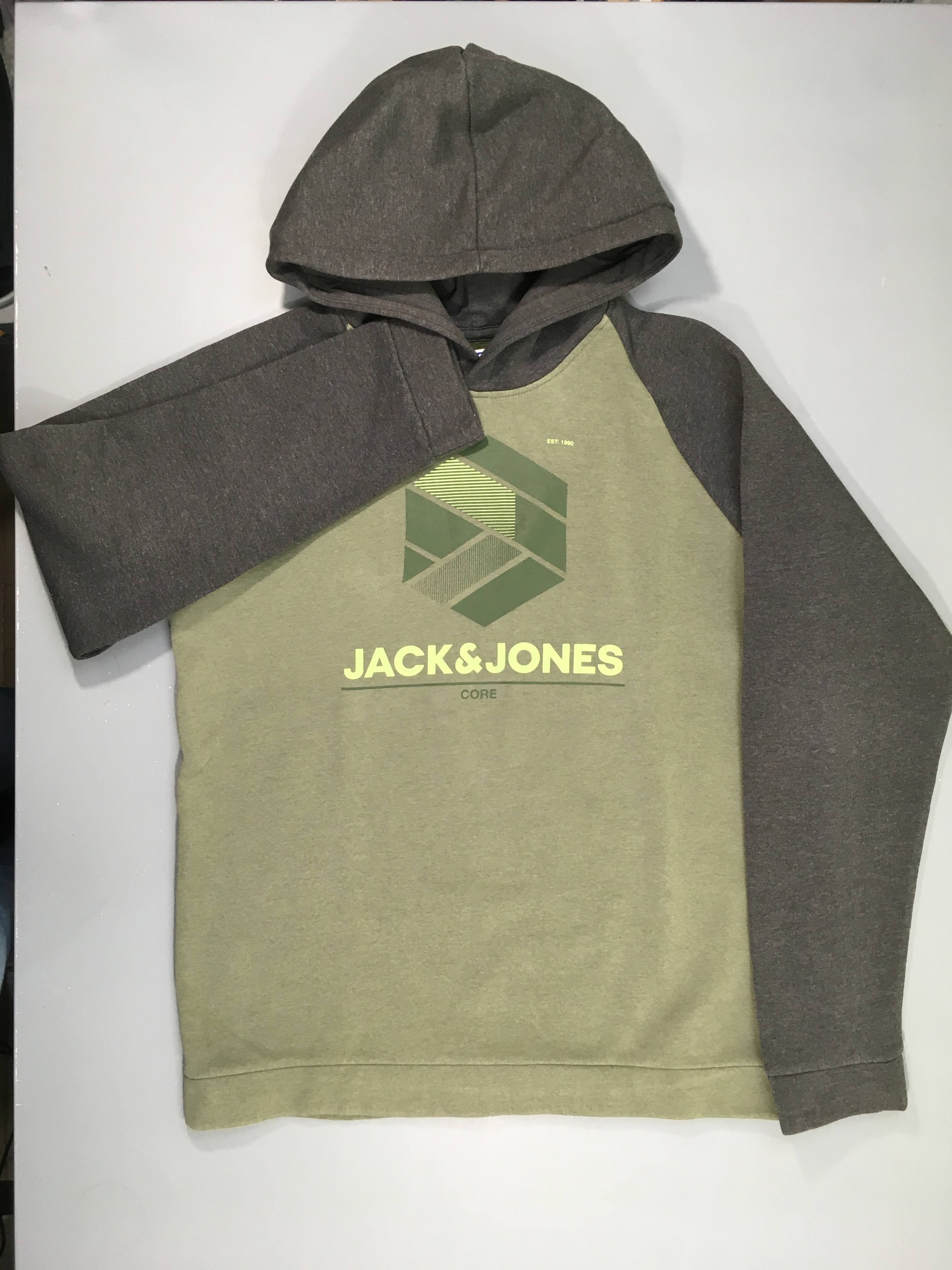 Sweat à capuche kaki/gris chiné forme