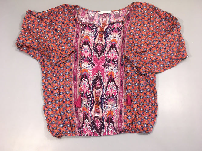 Blouse ml effet couleur rose-mauve-bleu, moins cher chez Petit Kiwi
