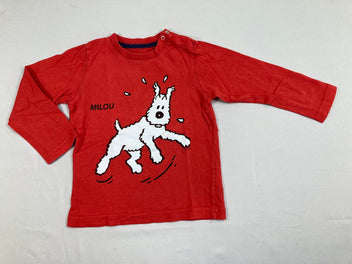 T-shirt m.l rouge Milou-Petite tache