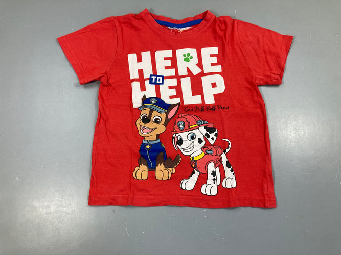 T-shirt m.c rouge Here, moins cher chez Petit Kiwi