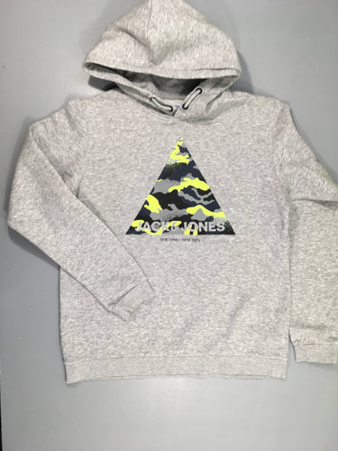 Sweat à capuche gris chiné triangle, moins cher chez Petit Kiwi