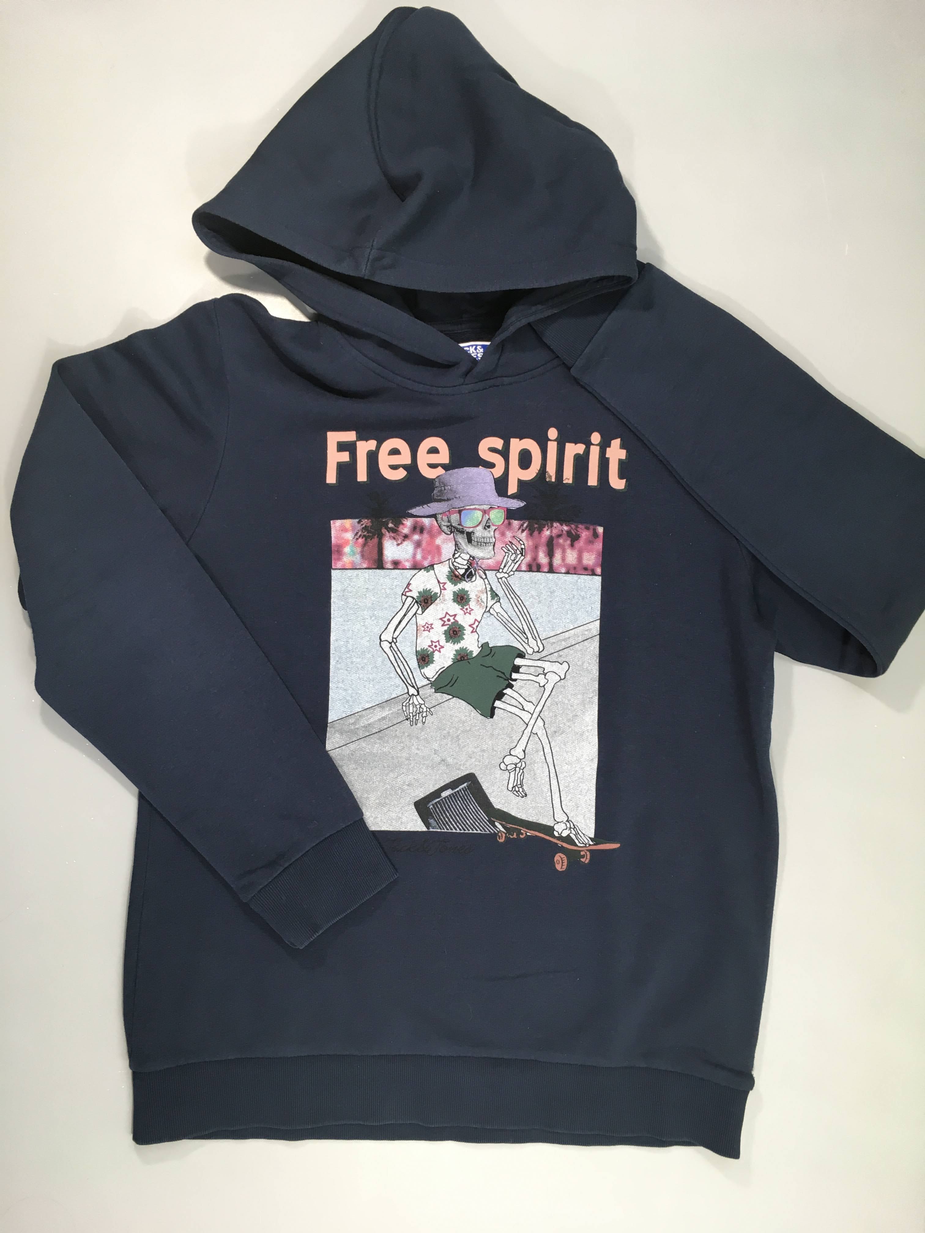 Sweat à capuche bleu marine Free Spirit