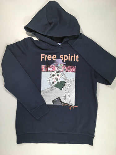 Sweat à capuche bleu marine Free Spirit, moins cher chez Petit Kiwi