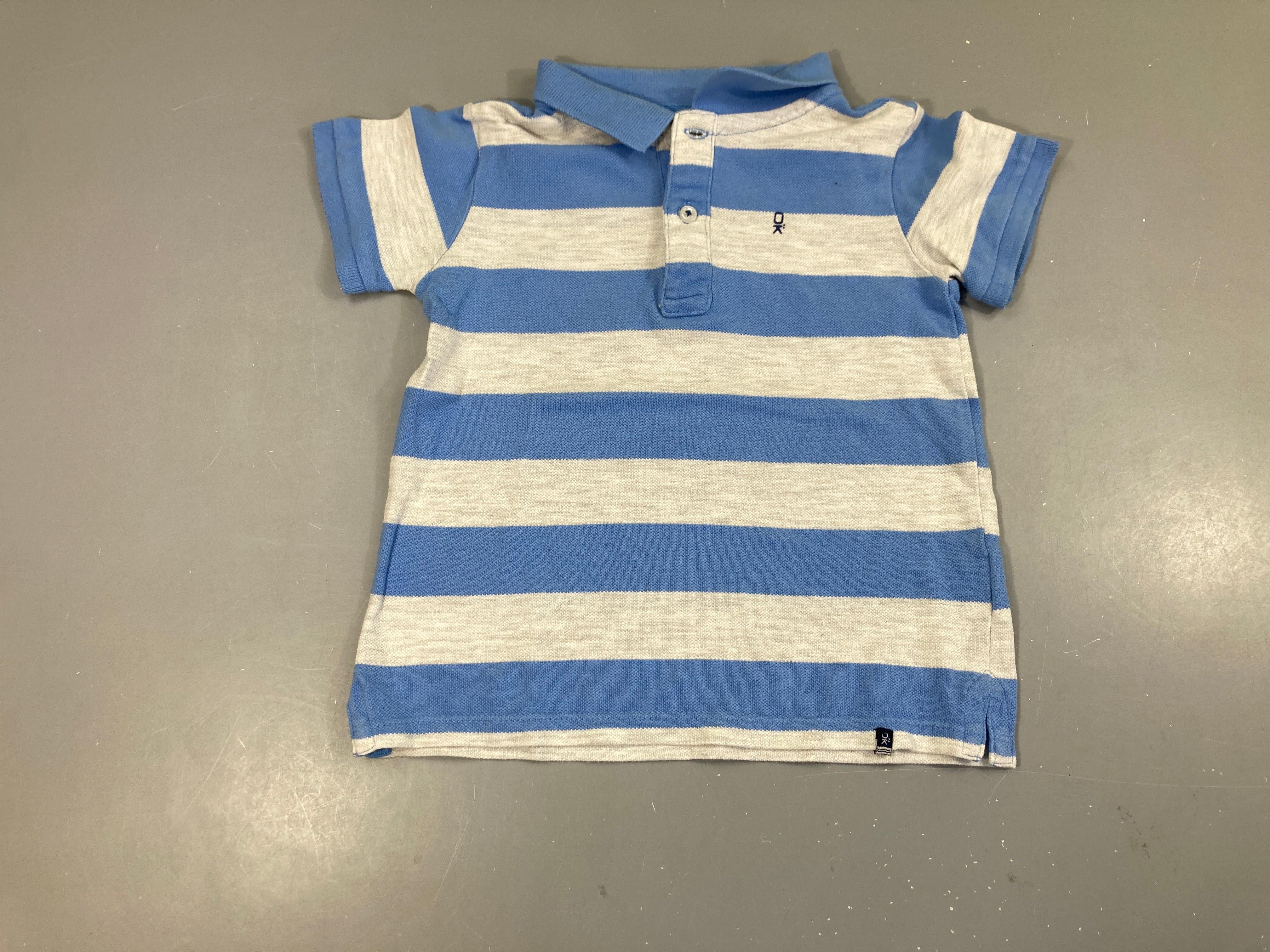 Polo m.cgris rayé bleu clair