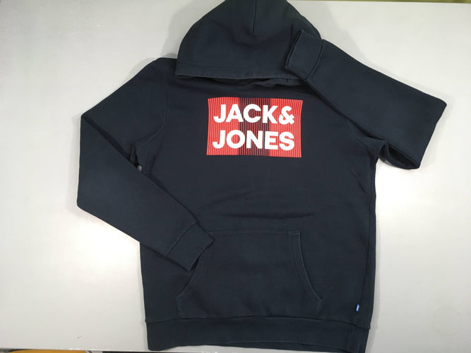 Sweat à capuche bleu marine, moins cher chez Petit Kiwi