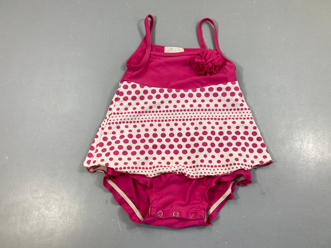 Maillot rose-blanc pois roses, moins cher chez Petit Kiwi