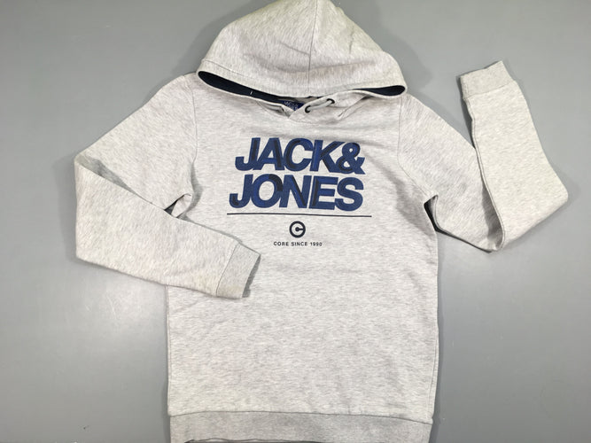 Sweat à capuche gris chiné C, tache à la manche, moins cher chez Petit Kiwi