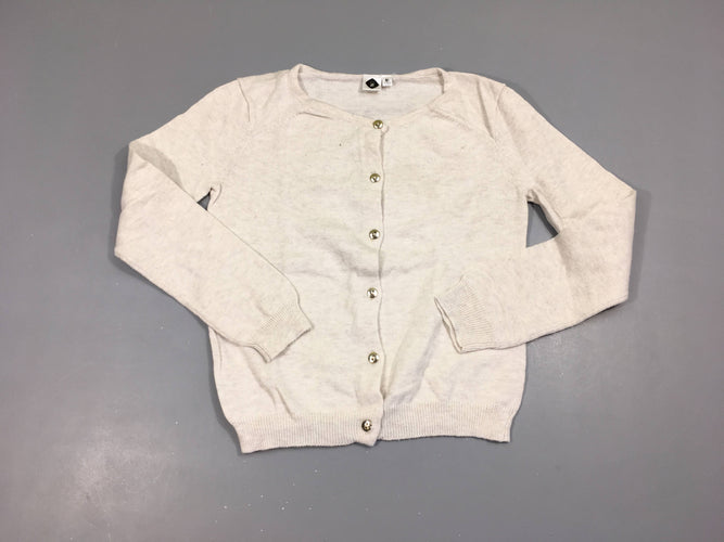 Gilet beige chiné, légèrement bouloché, moins cher chez Petit Kiwi